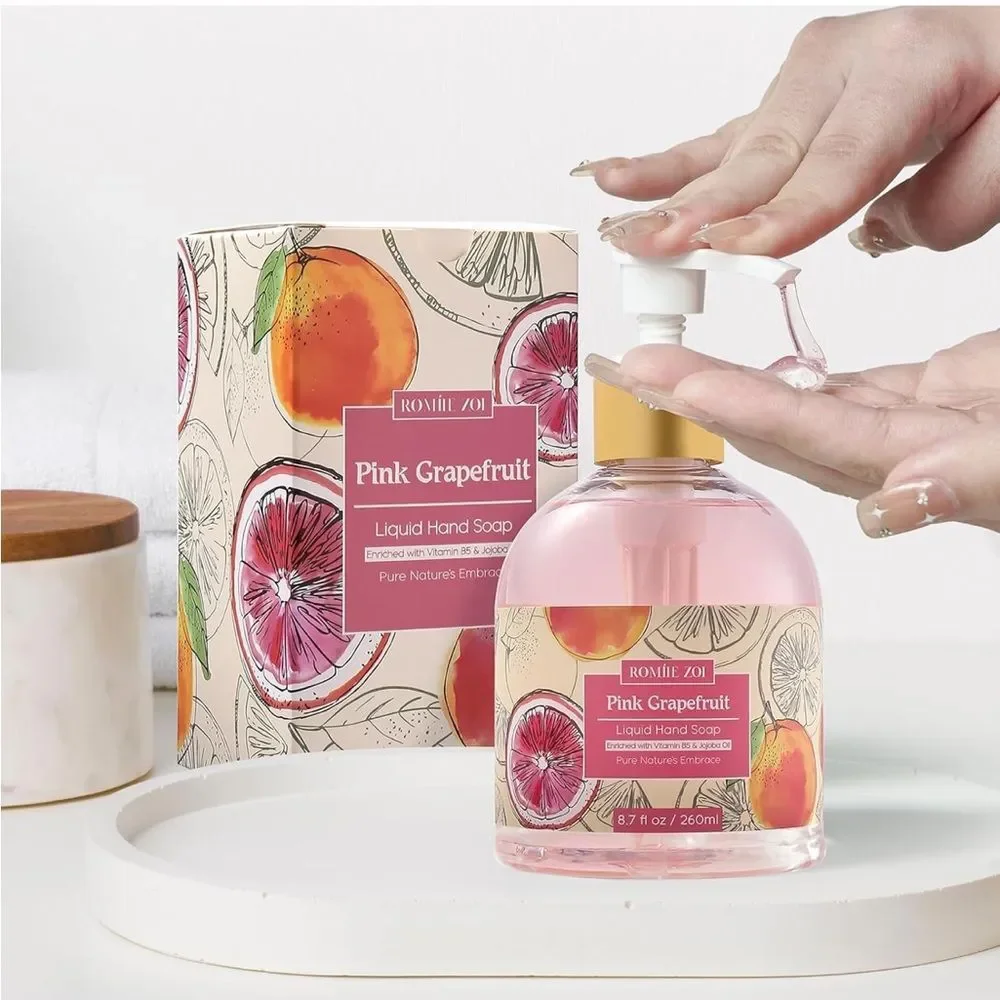 Liquid Hand Soap 8.7 fl.oz Variety Pack of 3 Sweet Peach,Citrus Zest,Grapefruit